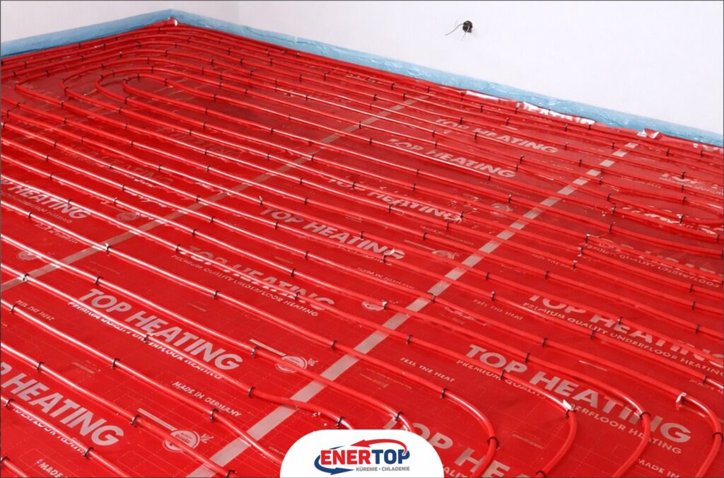 Podlahové kúrenie nainštalované v novostavbe dvojpodlažného rodinného domu v Prešove firmou ENERTOP.