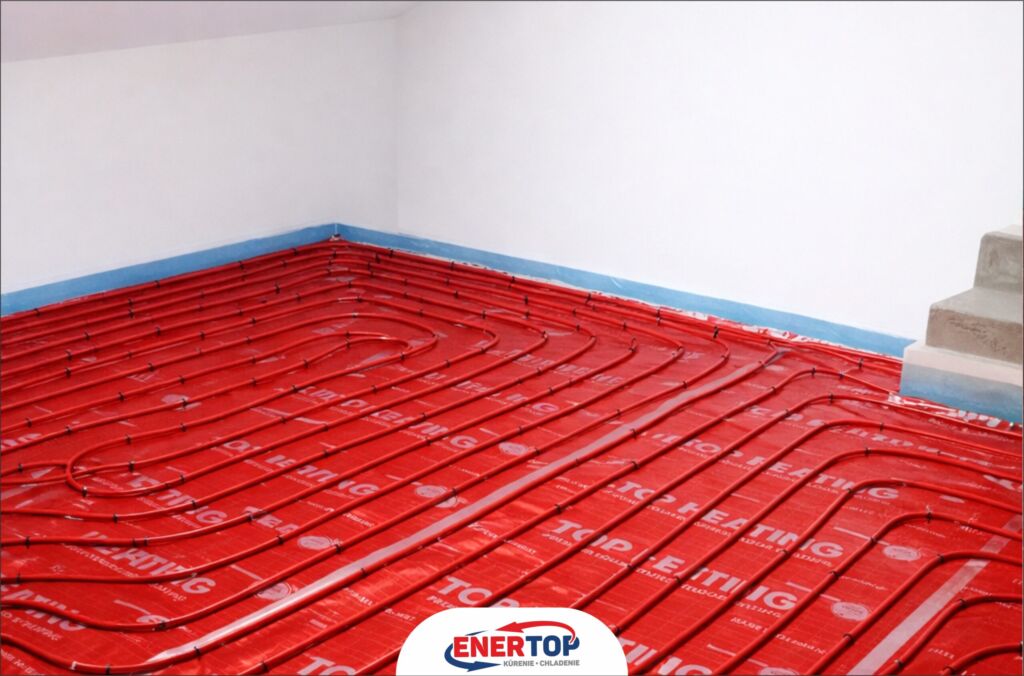 Podlahové kúrenie nainštalované v novostavbe dvojpodlažného rodinného domu v Prešove firmou ENERTOP.