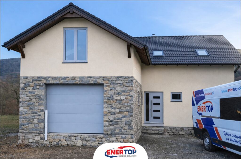 Novostavba rodinného domu pri Košiciach s kúrením, chladením a vetraním, realizácia ENERTOP